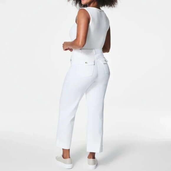 SPANX Stretch Twill Cropped Pant in White Sz: M - Picture 1 of 12